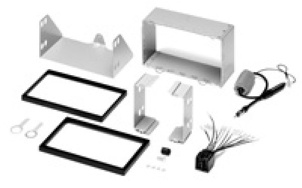 画像1: 欧州車用　汎用2DINキット（配線+アンテナ変換付） (1)